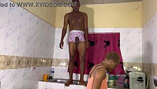 Pretty slimshade spreads legs for passionate kitchen sex romp