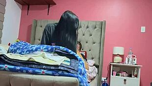 horny latina teen rides cowgirl after fingering in homemade fuck