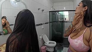 two juicy brazilian babes maju fagundes milena queiroz shower bagunça