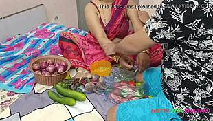 desi bhabhi forced by customer while selling vegetables close up