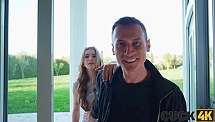 Cuck Watches Hot Wife Fuck Badass Bull