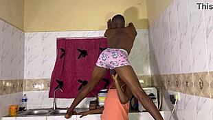 Pretty slimshade spreads legs for passionate kitchen sex romp