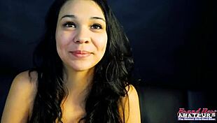 uhh petite brunette coed sabrina like deep sucks an' hard rides then rims that interracial cock greedly