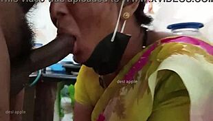 maid suhasini kneels to suck that throbbing indian cock