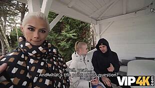 i got fucked hard in vip4k threesome while my boyfriend watched cuckold style hot blonde sharing monster cock