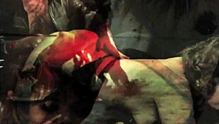 vintage beauty bends over for beast's doggystyle pounding