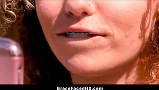 cute thick black teen with new braces takes massive cock and orgasms hard in hd