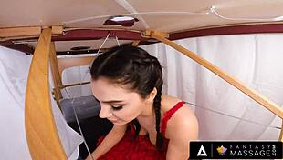 i couldn't resist giving valentina nappi a sneaky bj and handjob under the massage table