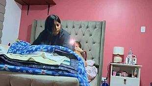 horny latina teen rides cowgirl after fingering in homemade fuck