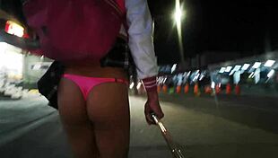 linda flaquita tranny flashes her thong in public spots everywhere