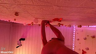 Dick Sucking Sheer MissVikki Teases with Pretty Petite Face and Natural Tits