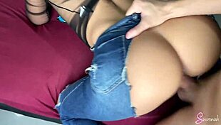 Stepbrother gets rough and aggressive slamming her tight little pussy hard