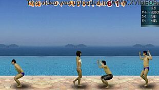 japanese femdom kicks balls in cfnm action game