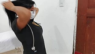 Horny Latina doctor seduces military patient fucking shamelessly during hospital exam