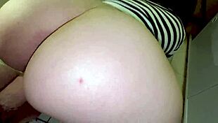 stepmom's huge tits and ass take stepson's cock deep in bathroom?