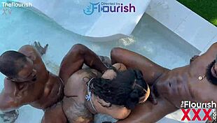 spoiled princess gets double vaginal massage threesome pool preview with black hunks