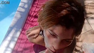 caught fingering by the pool he rams his huge cock deep inside