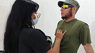 Horny Latina doctor seduces military patient fucking shamelessly during hospital exam