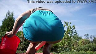 WOW! Hot Wife's Juicy Ass FLASHES Upskirt Panties Outdoors!