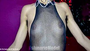 Hairy Pussy Armpits Legs Babe Dances in Fishnets at Sex Club