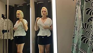 Sexy Transparent Try-On Haul Flashes Tits In Fitting Room!