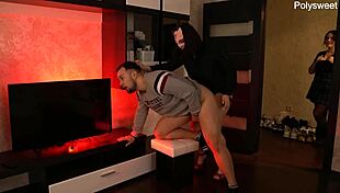 wife lets girlfriend peg husband with massive strapon domination