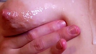 Weird Petite 18yo Plays Saliva on Puffy Nipples and Saggy Tits