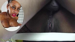 Afro Puffs Babe Takes Huge Bar Stool Anal!