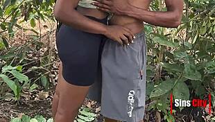 Horny Ebony Couple Pound Petite Ass Doggystyle in Steamy Tropical Forest Fuckfest!