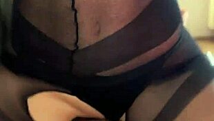 redhead teen in pantyhose high heels rides cock moaning