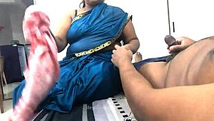 Bold maid yeshoda drops to knees sucking throbbing cock with hungry pleasure