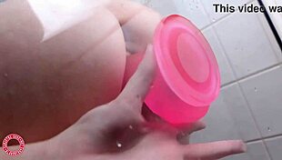 Green Eyed Blonde Samantha Rone Rides Dildo Deep in Shower with Big Tits Bouncing Wet