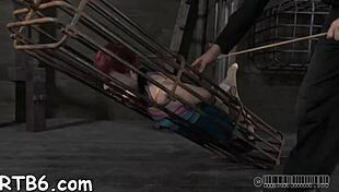Four sluts crammed in tiny cage begging for rough fucks!