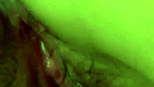 creampied milf's hairy pussy slammed doggystyle over bar after bath massage suck