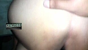 prostitute mexican slut bends over in apartment for bareback doggystyle creampie and cum swallow from client