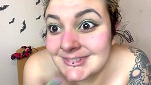 Sweet Girl's Topless Fetish Makeup Reveals Cute Kitten Underneath