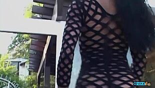 skinny ebony babe tempts with her tight pussy on that thick bbc