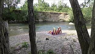 five swingers start outdoor orgy anglers pick up girls for bareback sloppy deepthroat and creampies