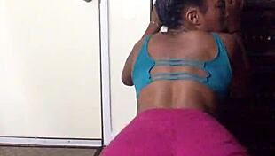 Nellycantsay's Fat Pussy Soaks Wet Shorts While Twerking Barefoot with Cameltoe Tease