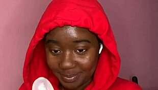 Shy Hood Chick Jerks Dildo With Dirty Talk Handjob