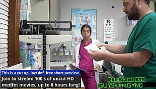 Perverted Podiatrist Angel Ramiraz tickles spreads nurse in latex gloves
