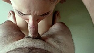 crazy stepsister gives wild deepthroat blowjob and rides for creampie
