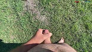 I'm jerking cock outdoors this fall