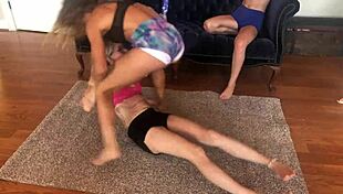 tag team wedgie wrestling pulls panties tight on sexy asses