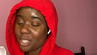 Shy Hood Chick Jerks Dildo With Dirty Talk Handjob