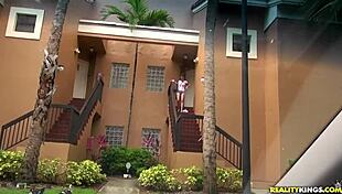 Super Seductive Latina Teases with Pussy Lick on Street