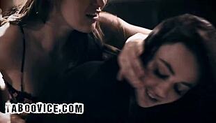 pervy stepdad pounds lesbian stepdaughter n her girlfriend doggy cowgirl!