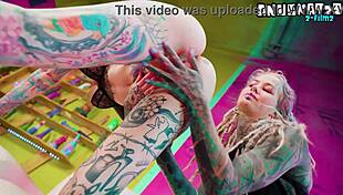 ffm anal threesome german goth pornstars gape asses on big cock