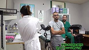 Perverted Podiatrist Angel Ramiraz tickles spreads nurse in latex gloves