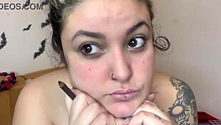 Sweet Girl's Topless Fetish Makeup Reveals Cute Kitten Underneath